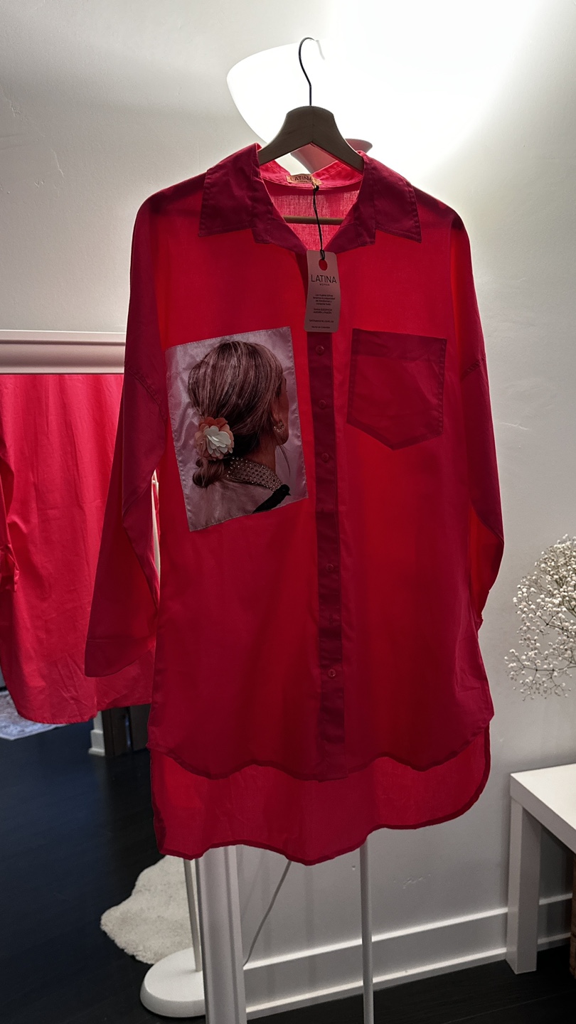 Hot Pink Latina Brand Button-Up Shirt