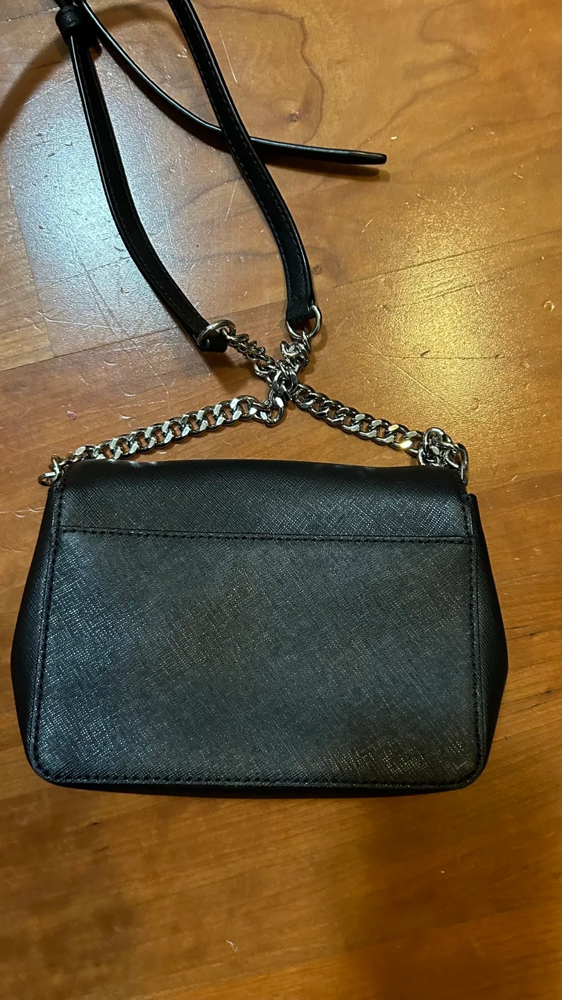 Michael Kors Black Leather Crossbody Bag image indicator(4)