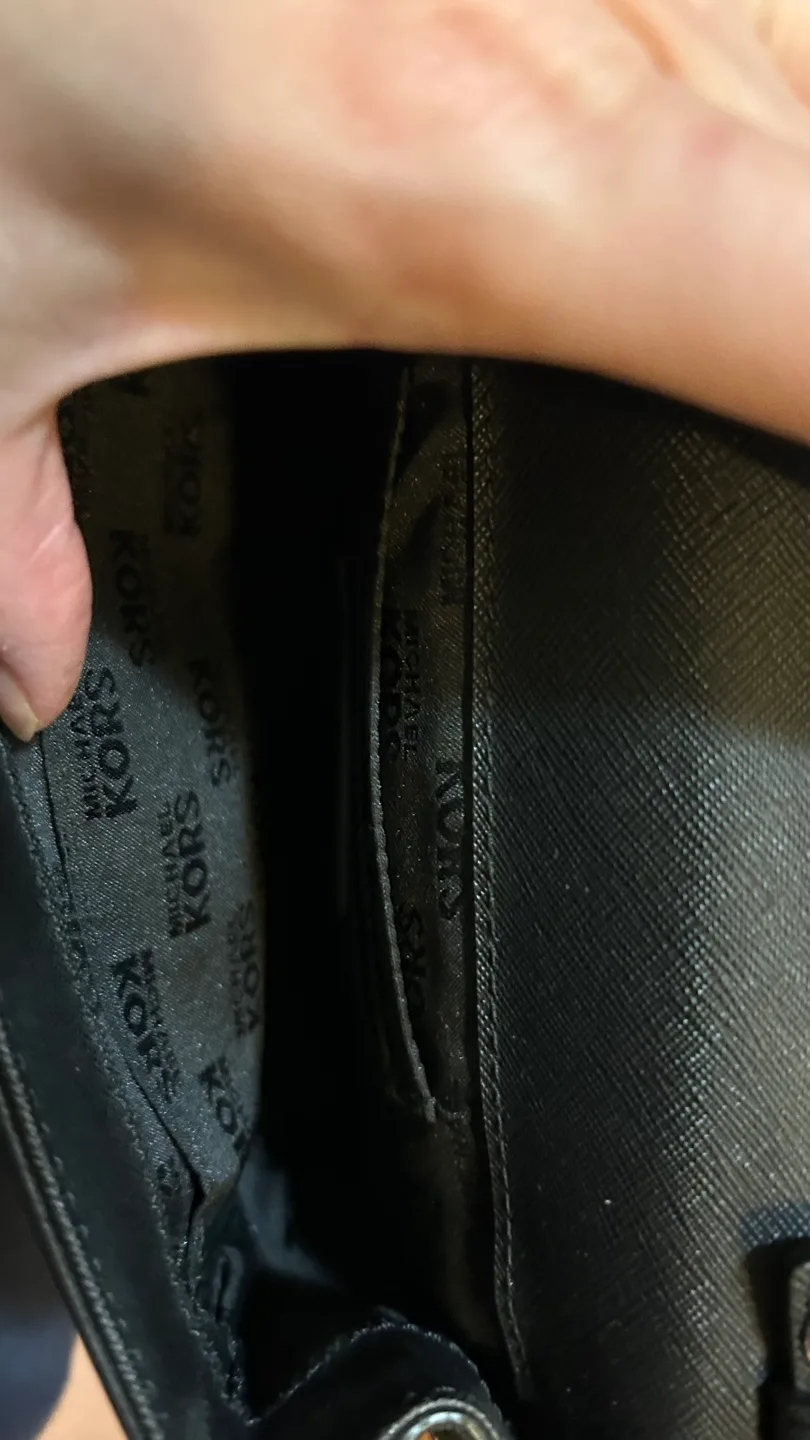 Michael Kors Black Leather Crossbody Bag image indicator(7)