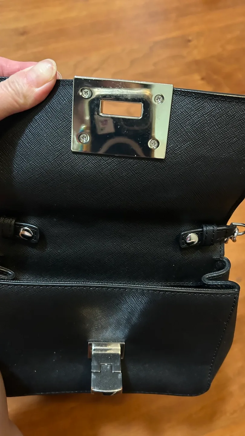 Michael Kors Black Leather Crossbody Bag image indicator(8)