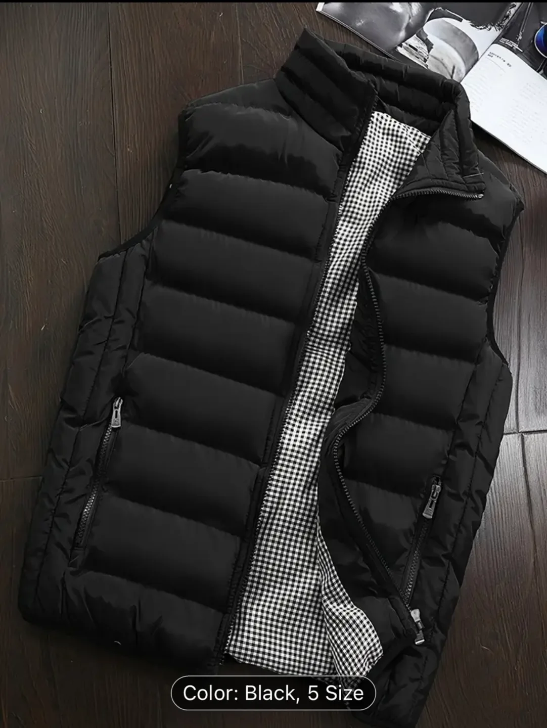 Men's Black Puffer Vest. New image indicator(3)