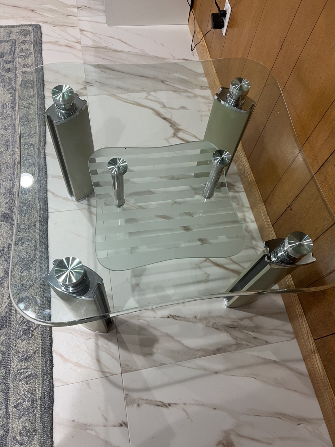 Glass & Metal Coffee Table - photo 3