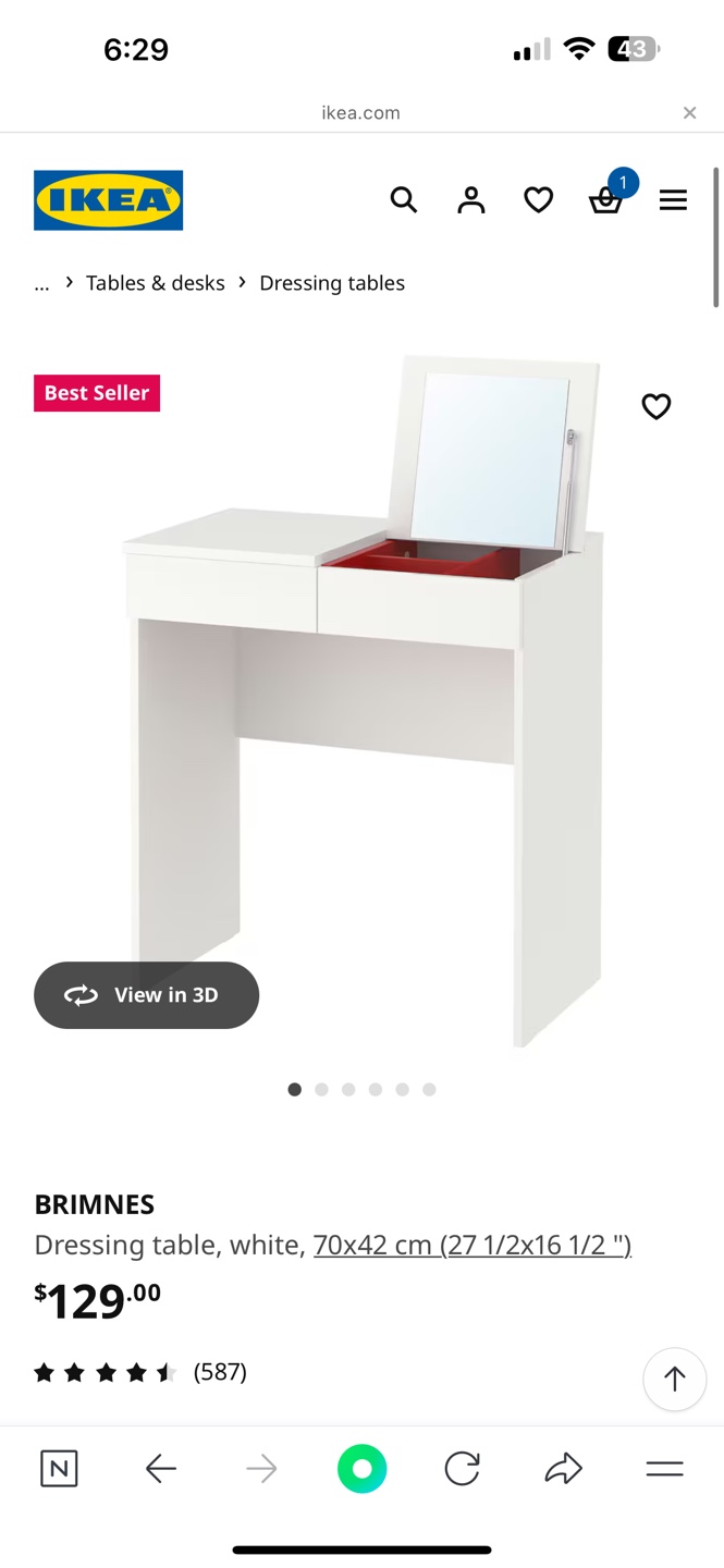 IKEA BRIMNES Dressing Table - White - photo 3