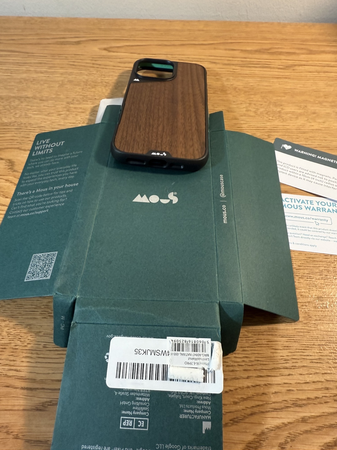Mous for iPhone 16 pro max Case MagSafe - Limitless 6.0 - Walnut - photo 3