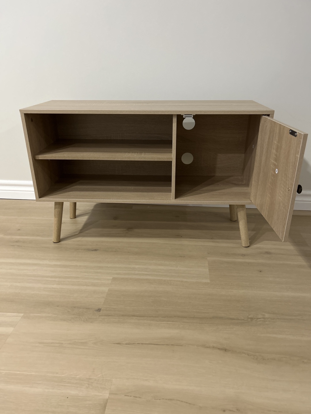 Mid-Century Modern TV Stand with Cabinet - photo 2