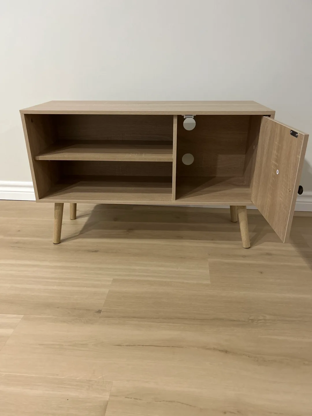 Mid-Century Modern TV Stand with Cabinet image indicator(2)