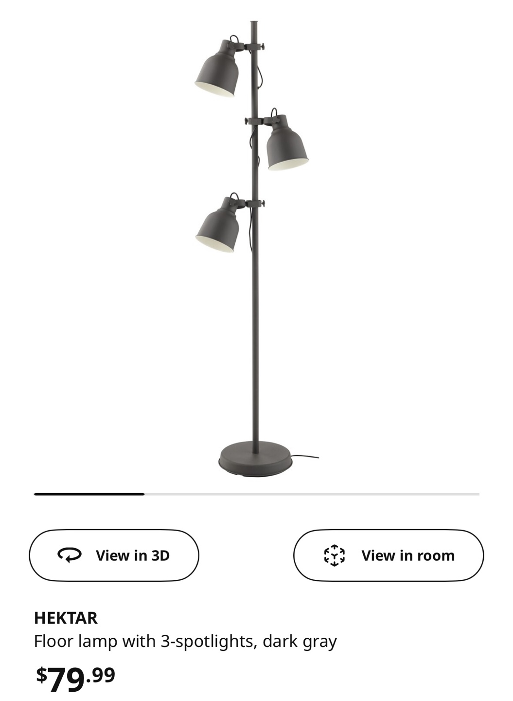 IKEA Floor Lamp - Dark Gray - photo 3