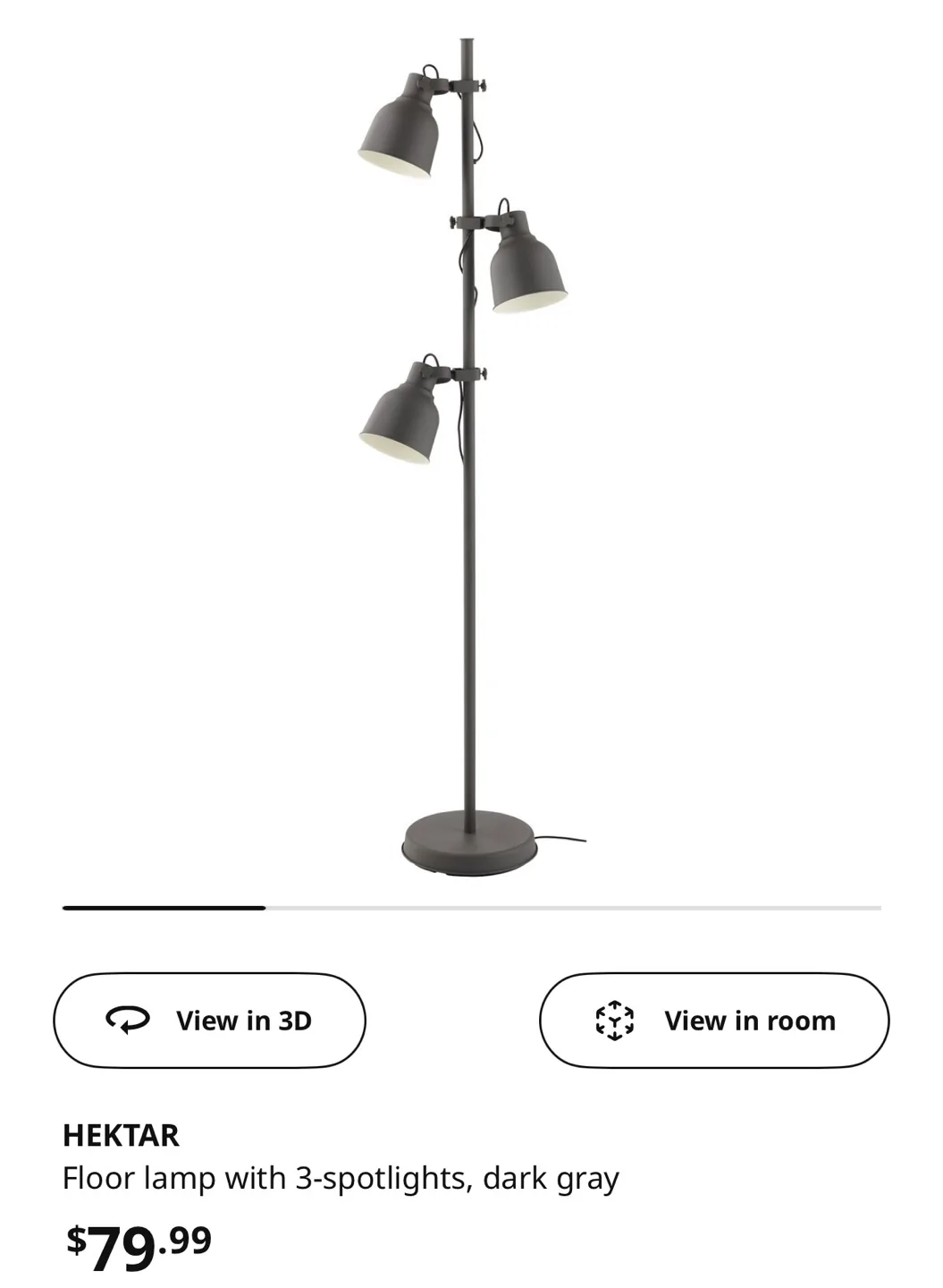 IKEA Floor Lamp - Dark Gray image indicator(3)