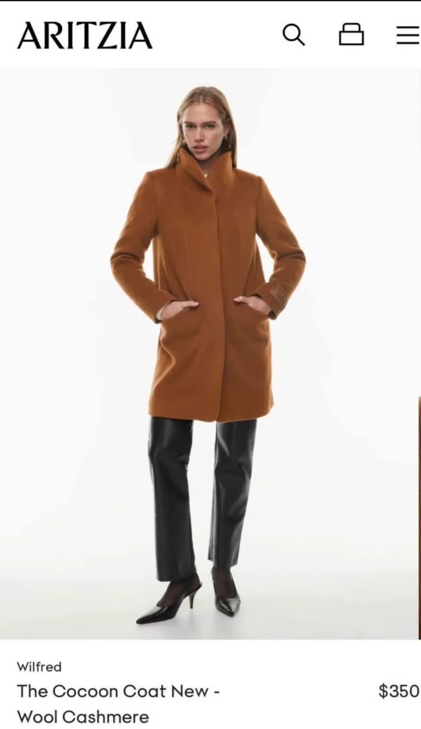 Aritzia Cacoon Coat Size XS - Cigar image indicator(2)