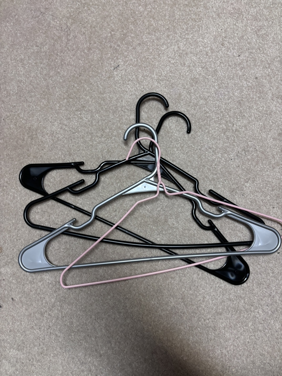Bundle of Plastic Hangers