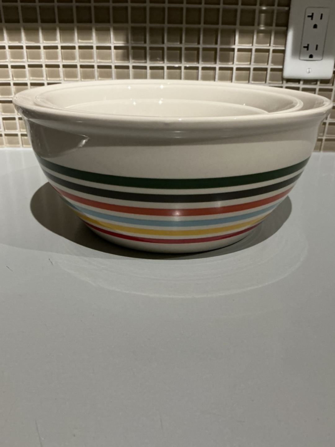 Three-Piece Mixing Bowl Set - Multicoloured Stripes - photo 3