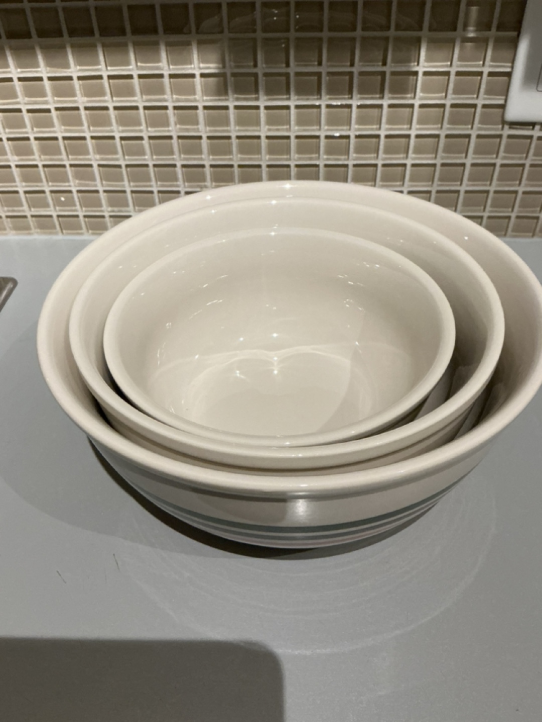 Three-Piece Mixing Bowl Set - Multicoloured Stripes - photo 4