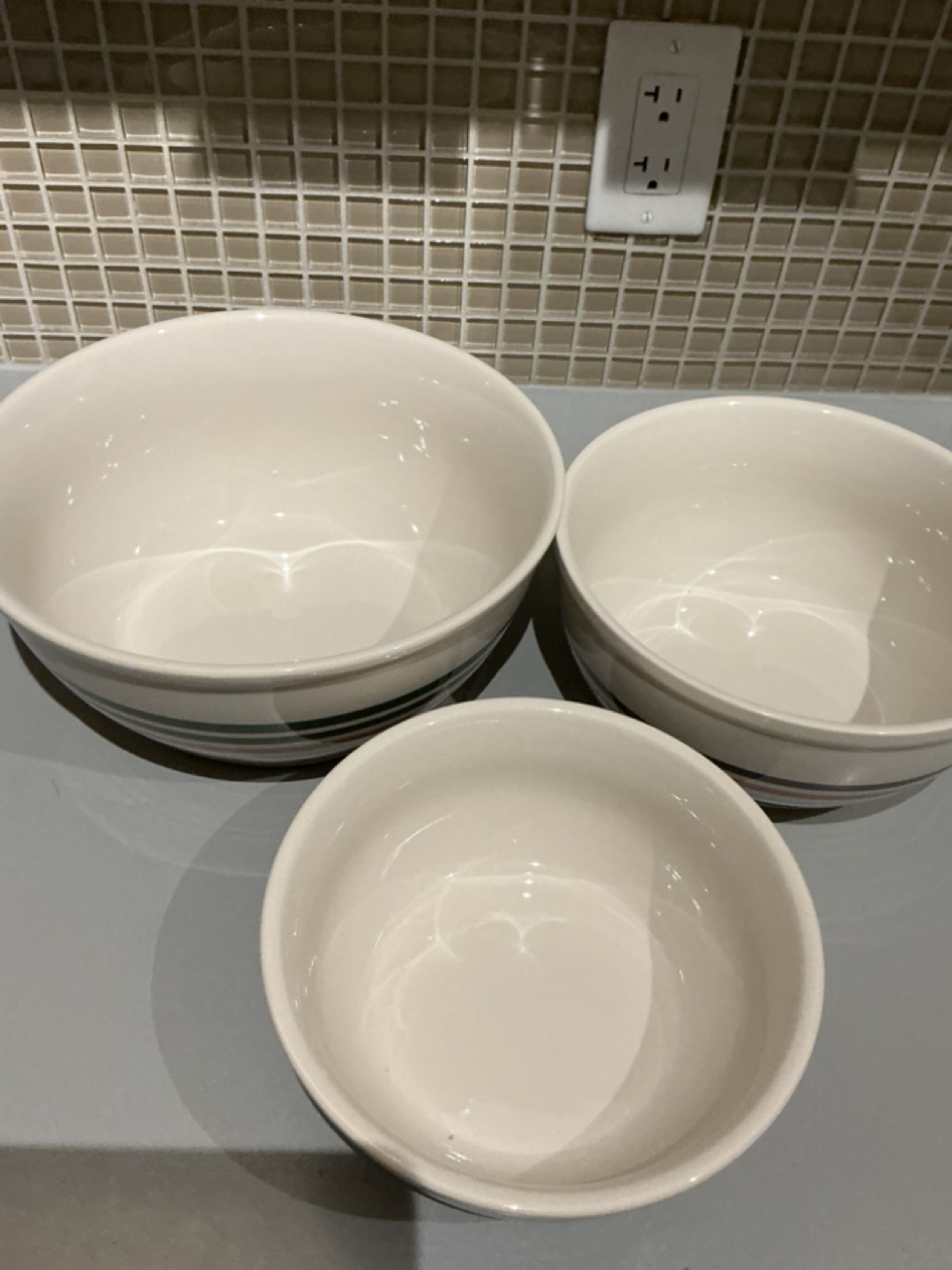 Three-Piece Mixing Bowl Set - Multicoloured Stripes - photo 2