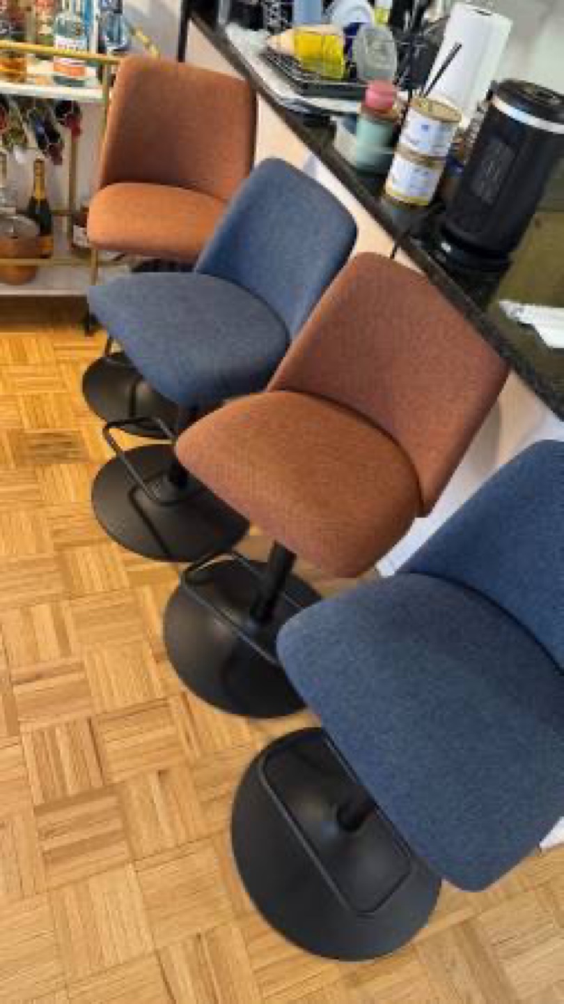 Set of two orange Modern Bar Stools