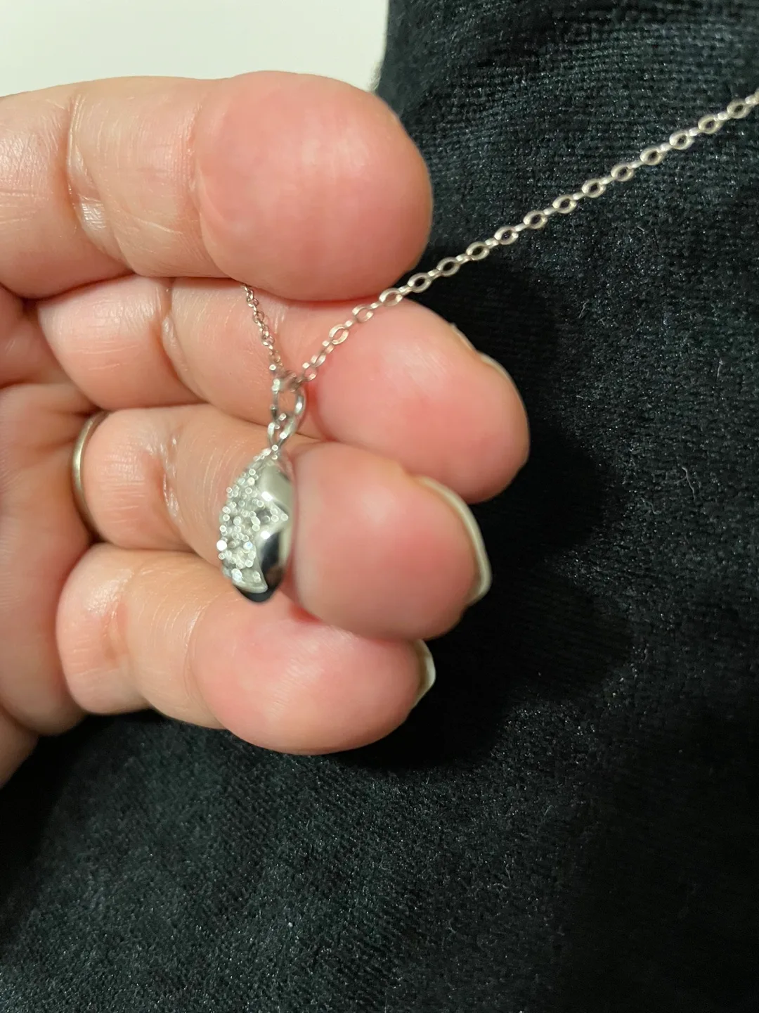 Made in Italy. Tear drop w/ star sparkling Necklace image indicator(2)