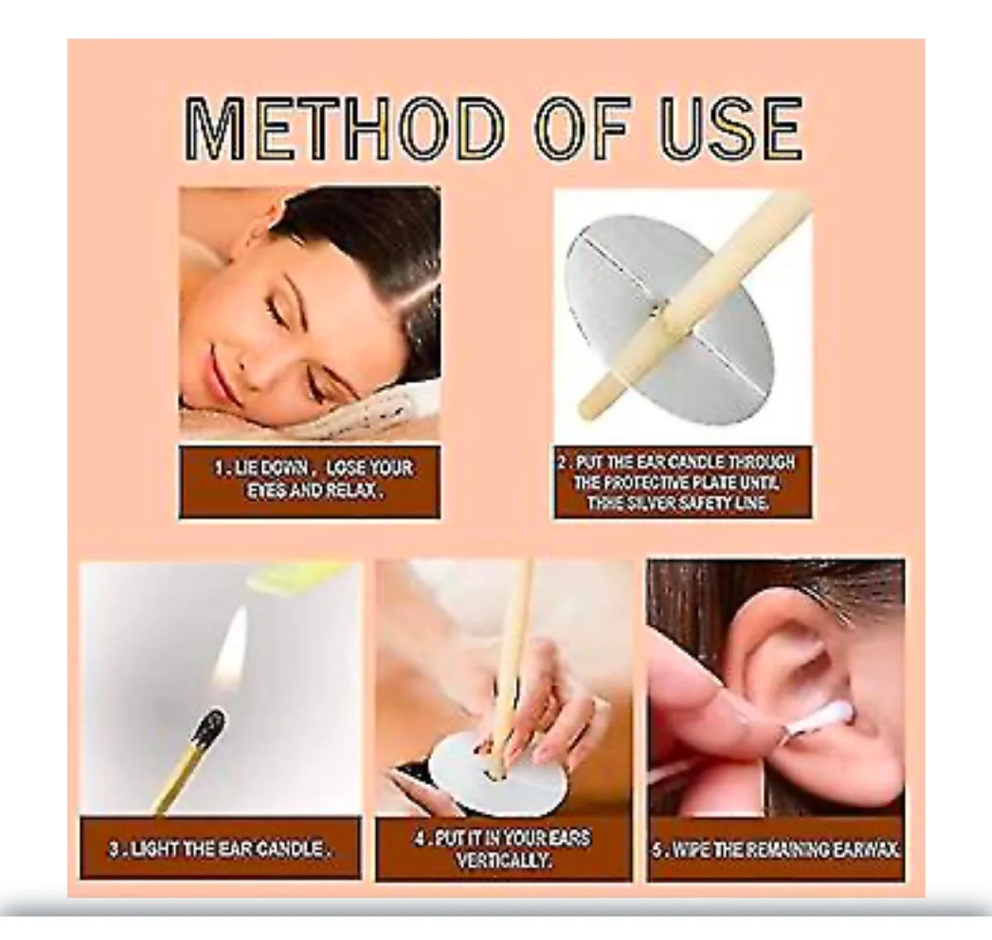 Ear Candles - 10 Pack with Protective Discs & Cotton Swabs image indicator(4)
