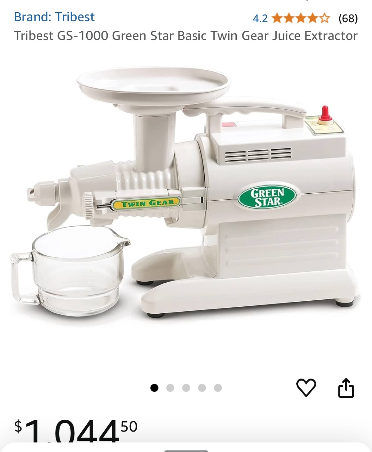 Tribest Green Star GS-1000 Twin Gear Juicer - photo 2