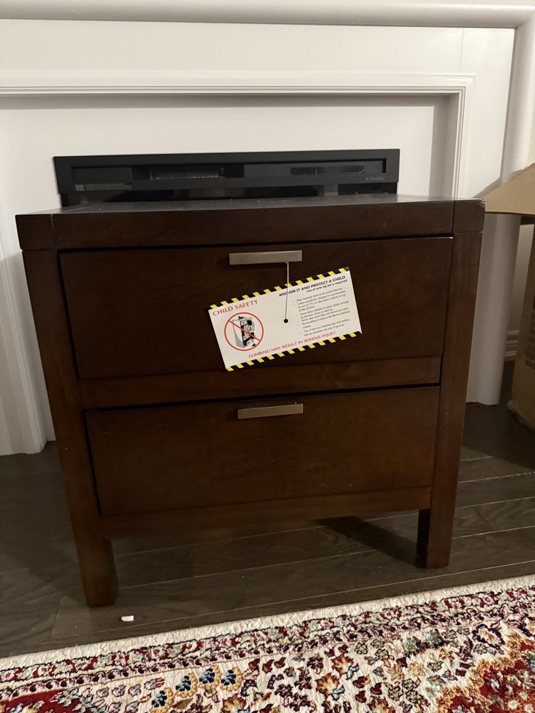 Hansen Two-Drawer Nightstand - Mocha Cherry
