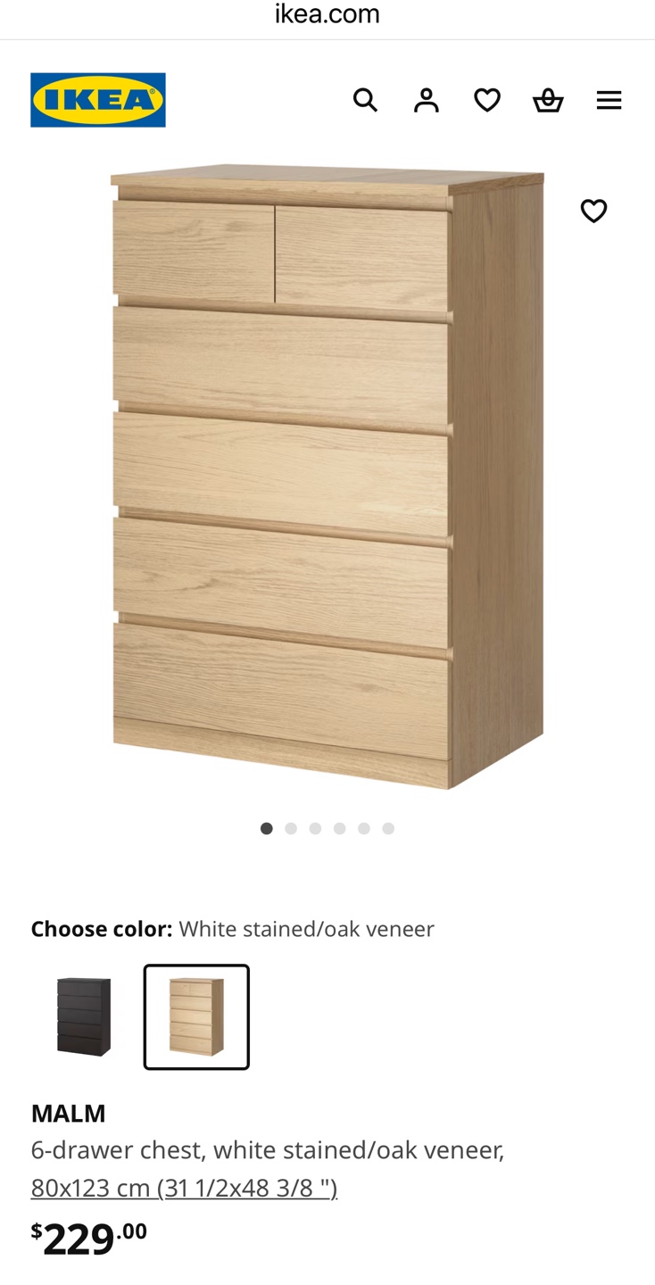 IKEA MALM 6-Drawer Dresser - photo 3