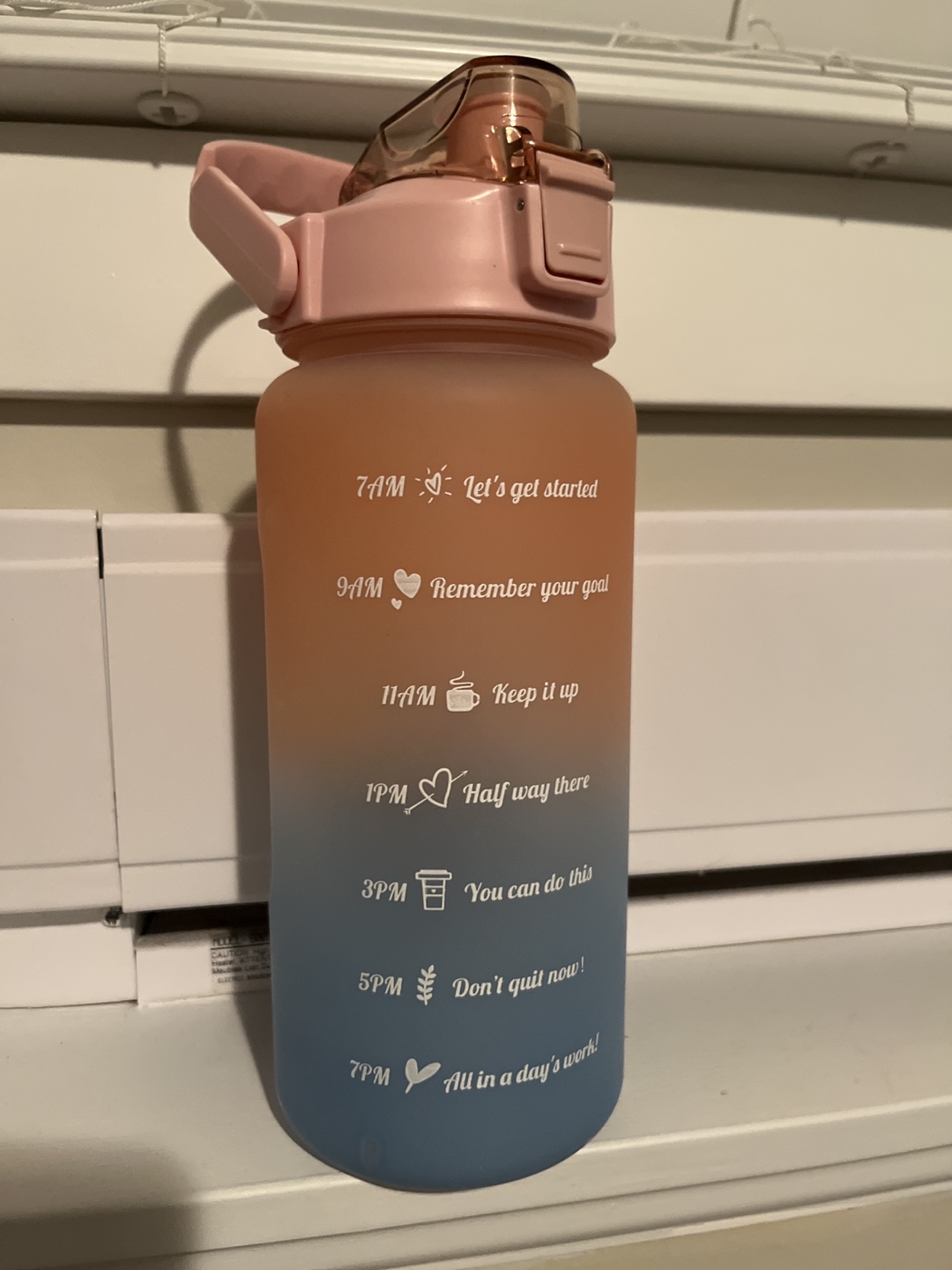 Motivational Water Bottle - Pink and Blue Ombre