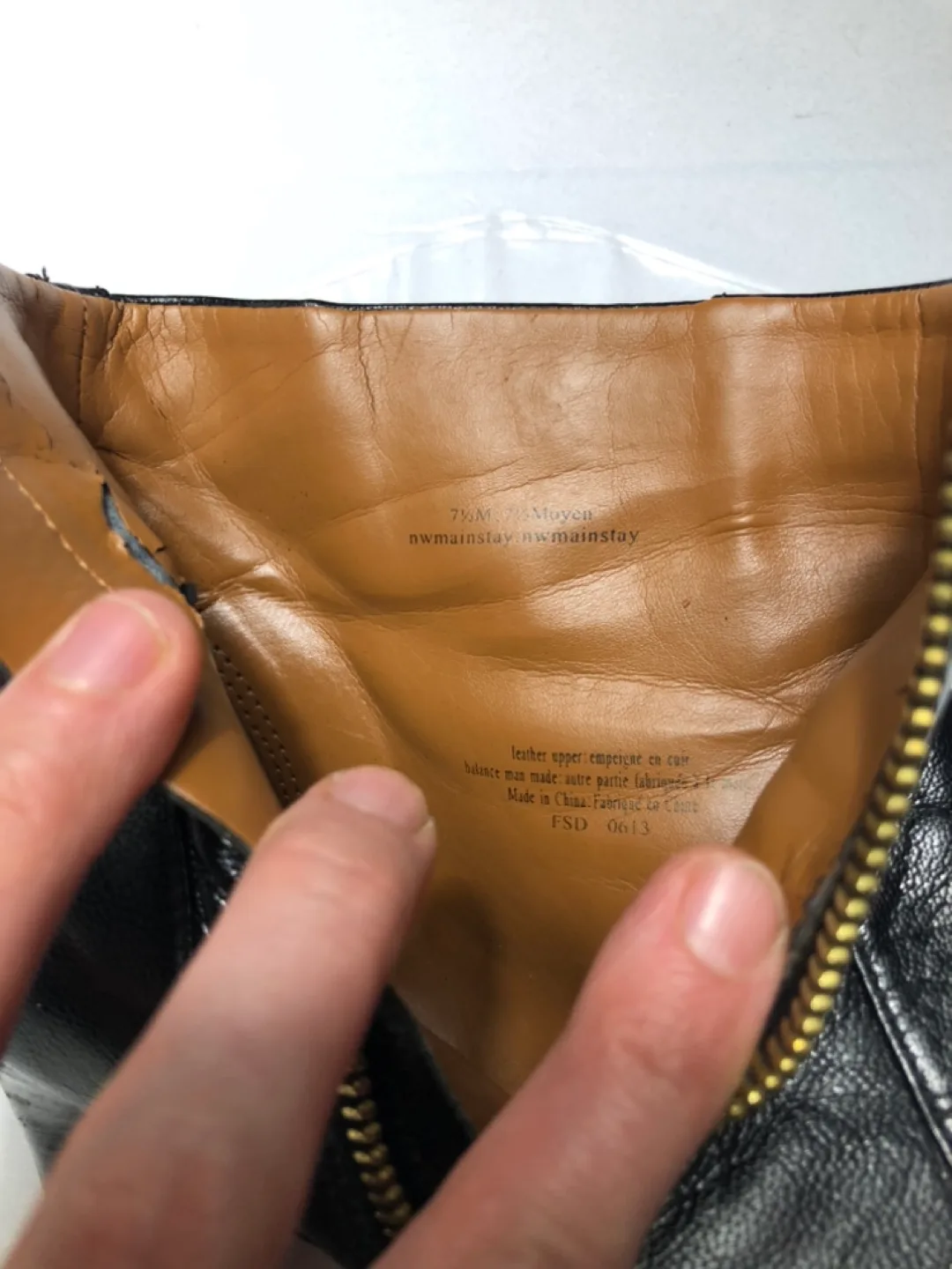 Nine West Black Leather Ankle Booties with Gold Zipper image indicator(7)