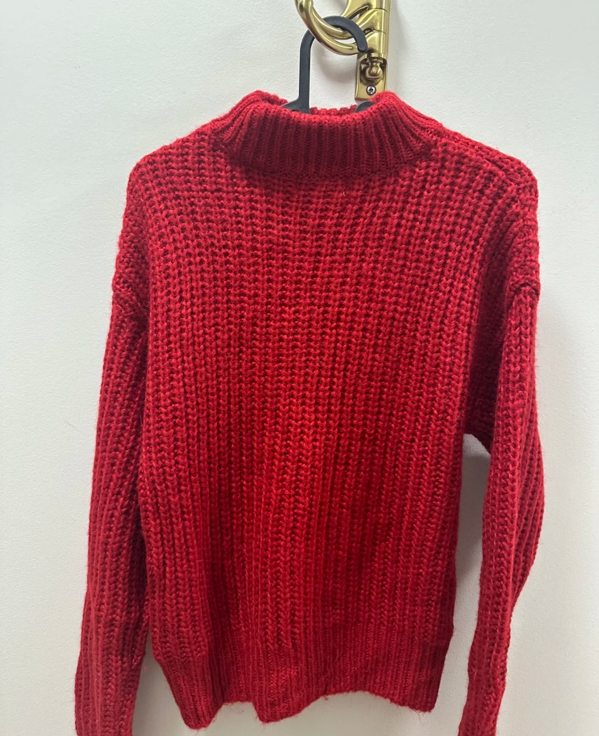 Red Knit Mock Neck Sweater - photo 2