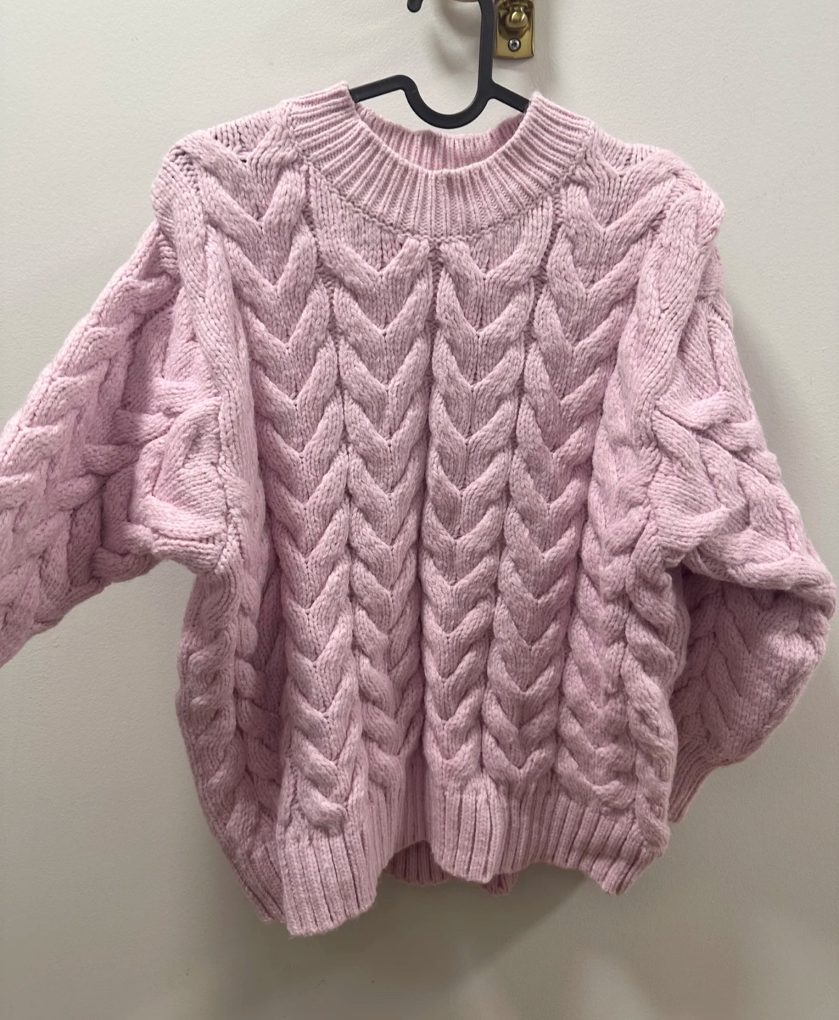 Pink Cable Knit Sweater