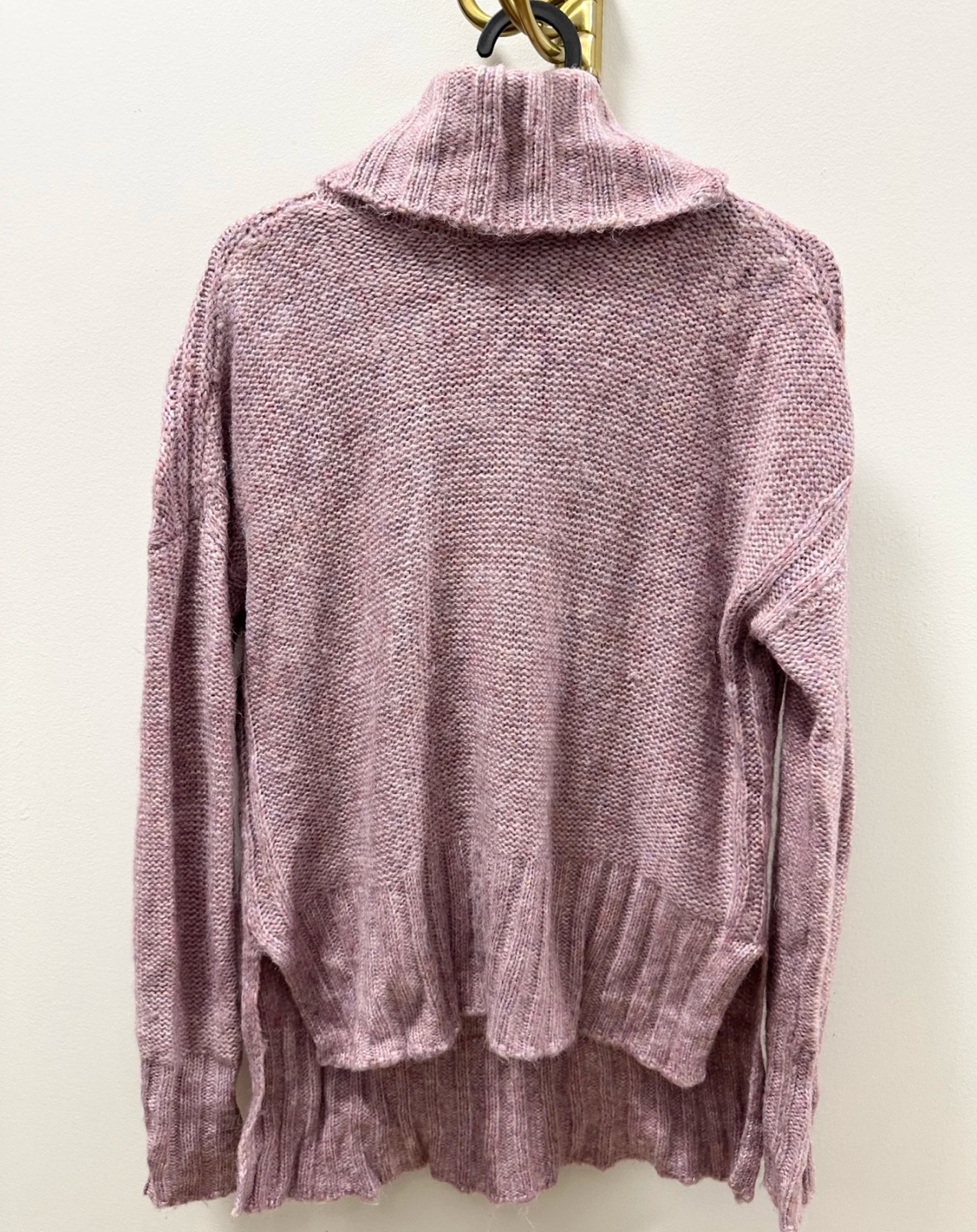 Women's Pink Turtleneck Knit Sweater