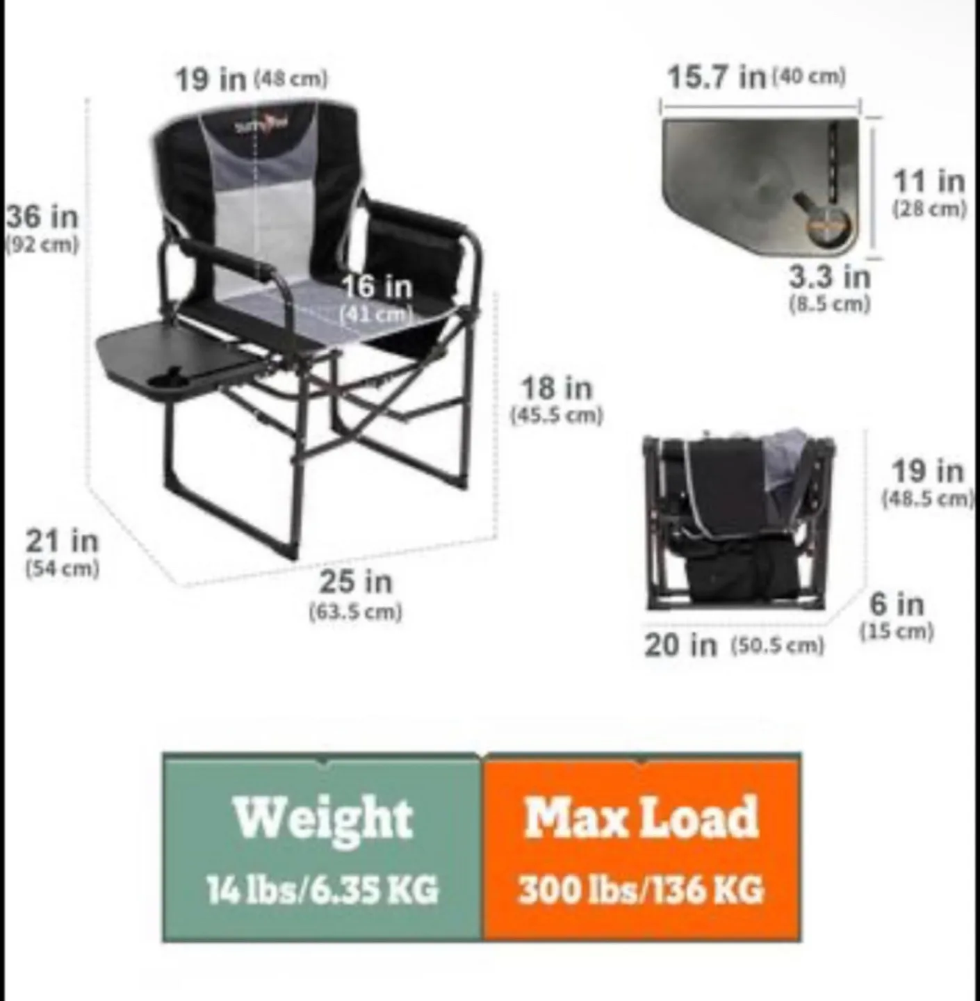 Camping Director's Chair with Side Table image indicator(2)