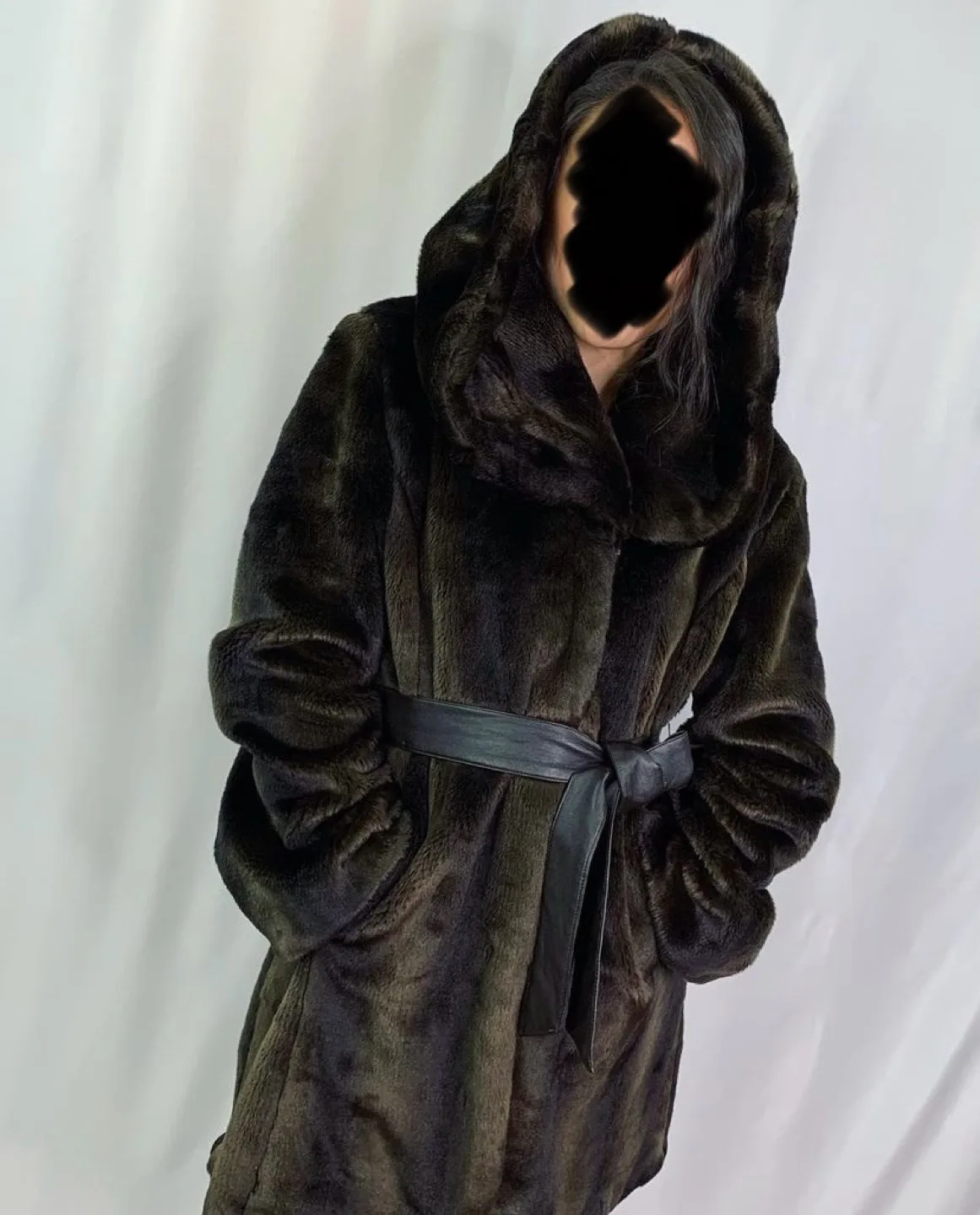 Soft, luxurious Brown Faux Fur Coat sm-m image indicator(4)