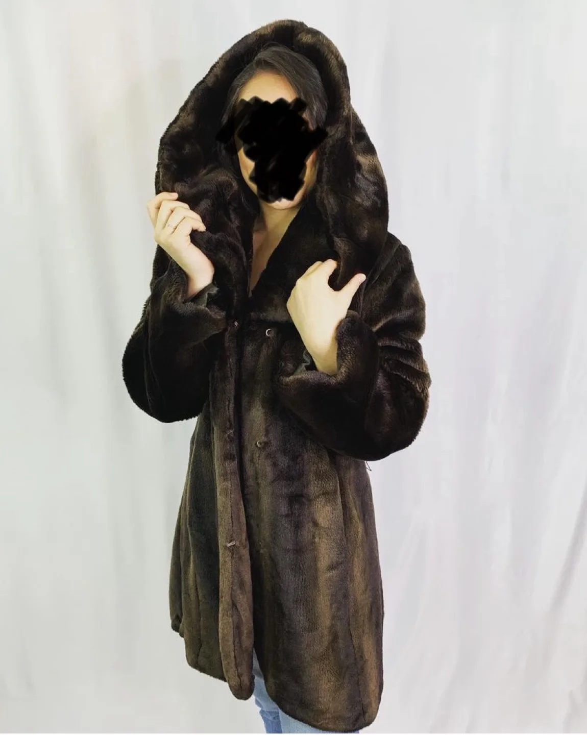 Soft, luxurious Brown Faux Fur Coat sm-m image indicator(2)