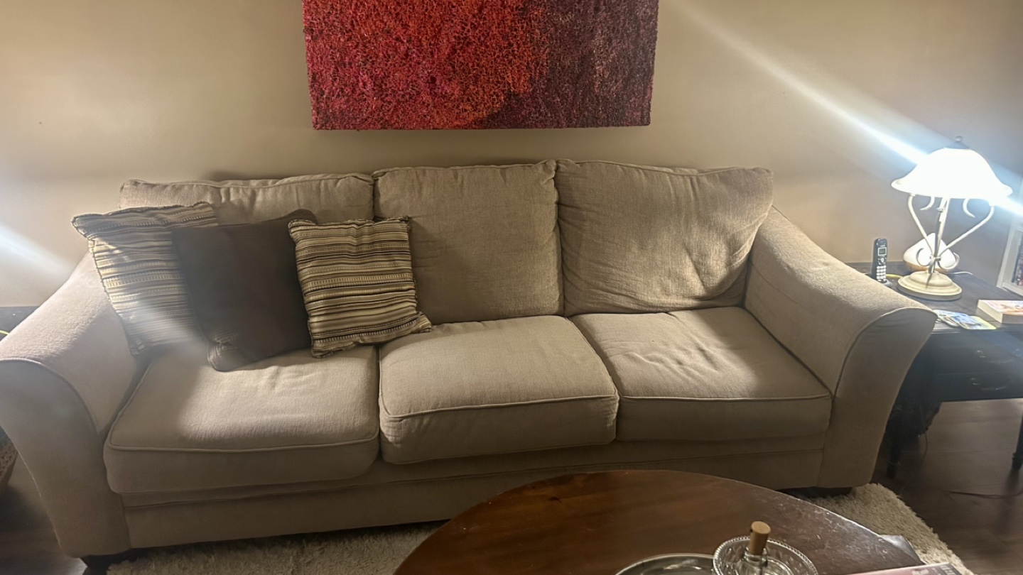 Beige Three-seater Sofa