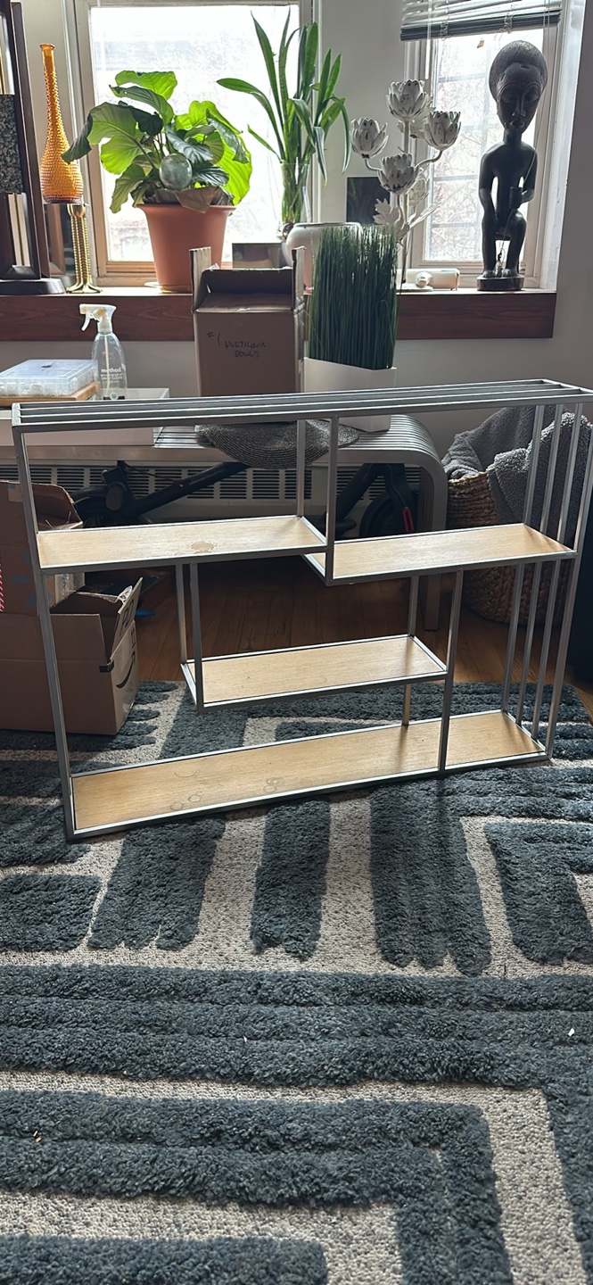 Modern Metal and Wood Wall Shelf