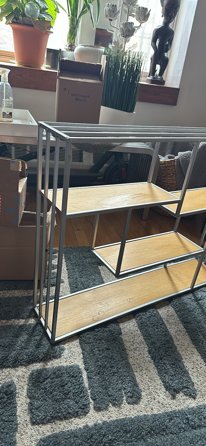 Modern Metal and Wood Wall Shelf - photo 2