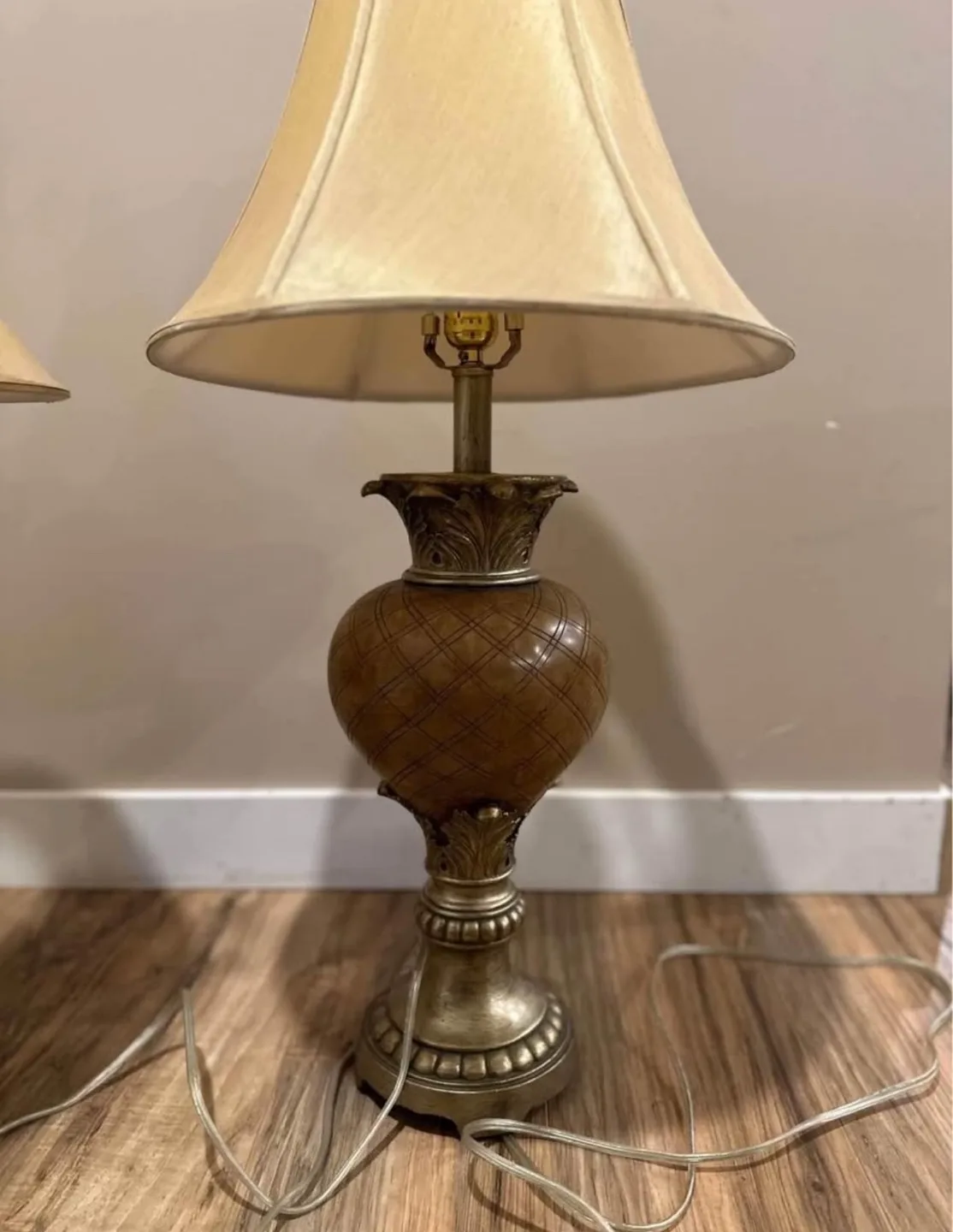 Pair of Elegant Table Lamps with Pineapple Design