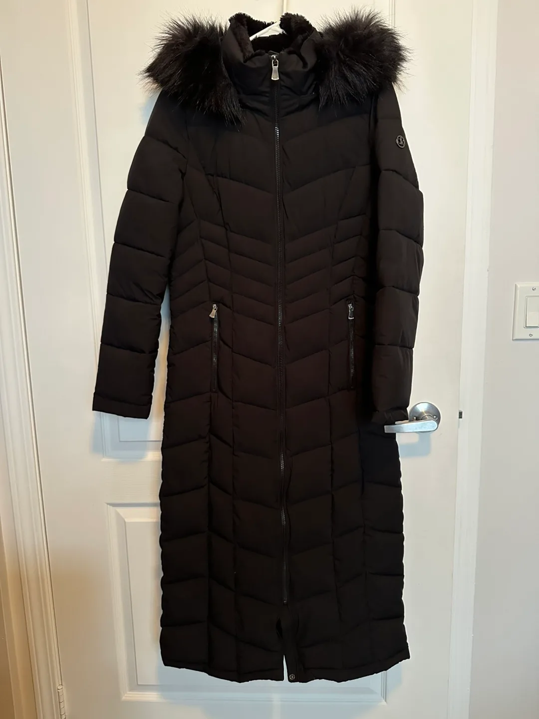Calvin Klein Infinite Stretch Long Black Puffer Coat thumbnail