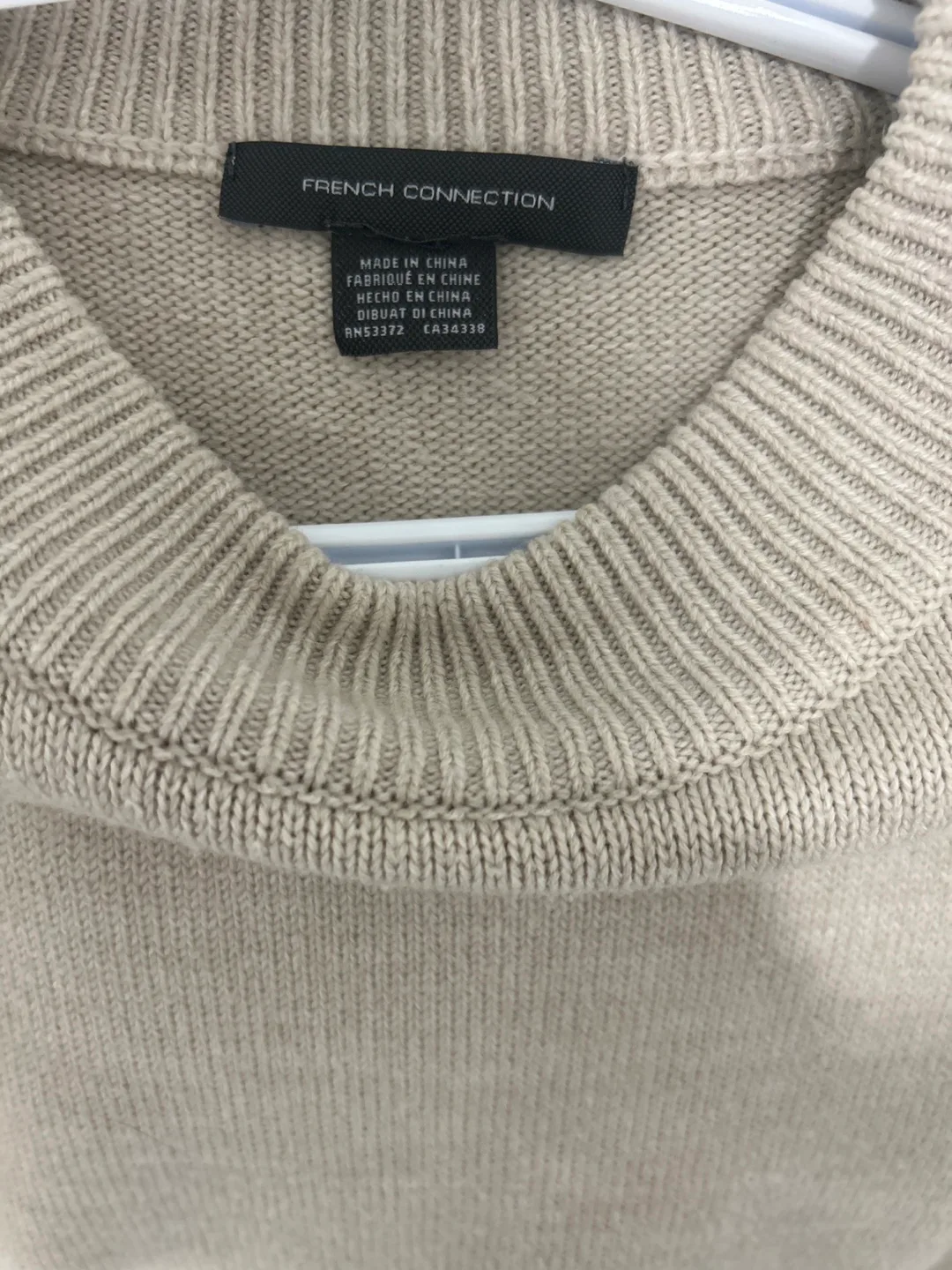 French Connection Cream Knit Sweater Dress image indicator(2)