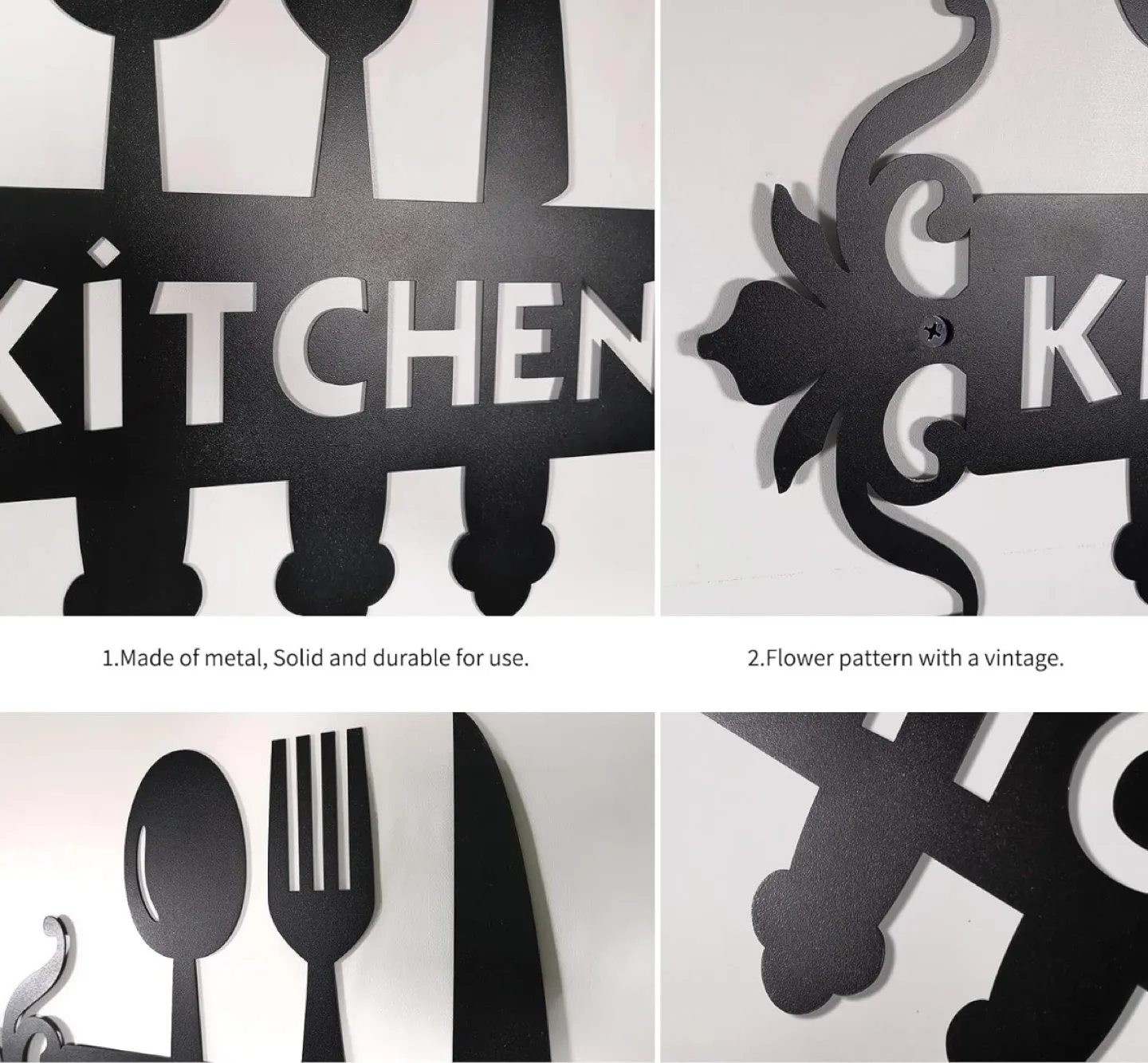 New Metal Kitchen Wall Decor - Utensil Sign image indicator(4)