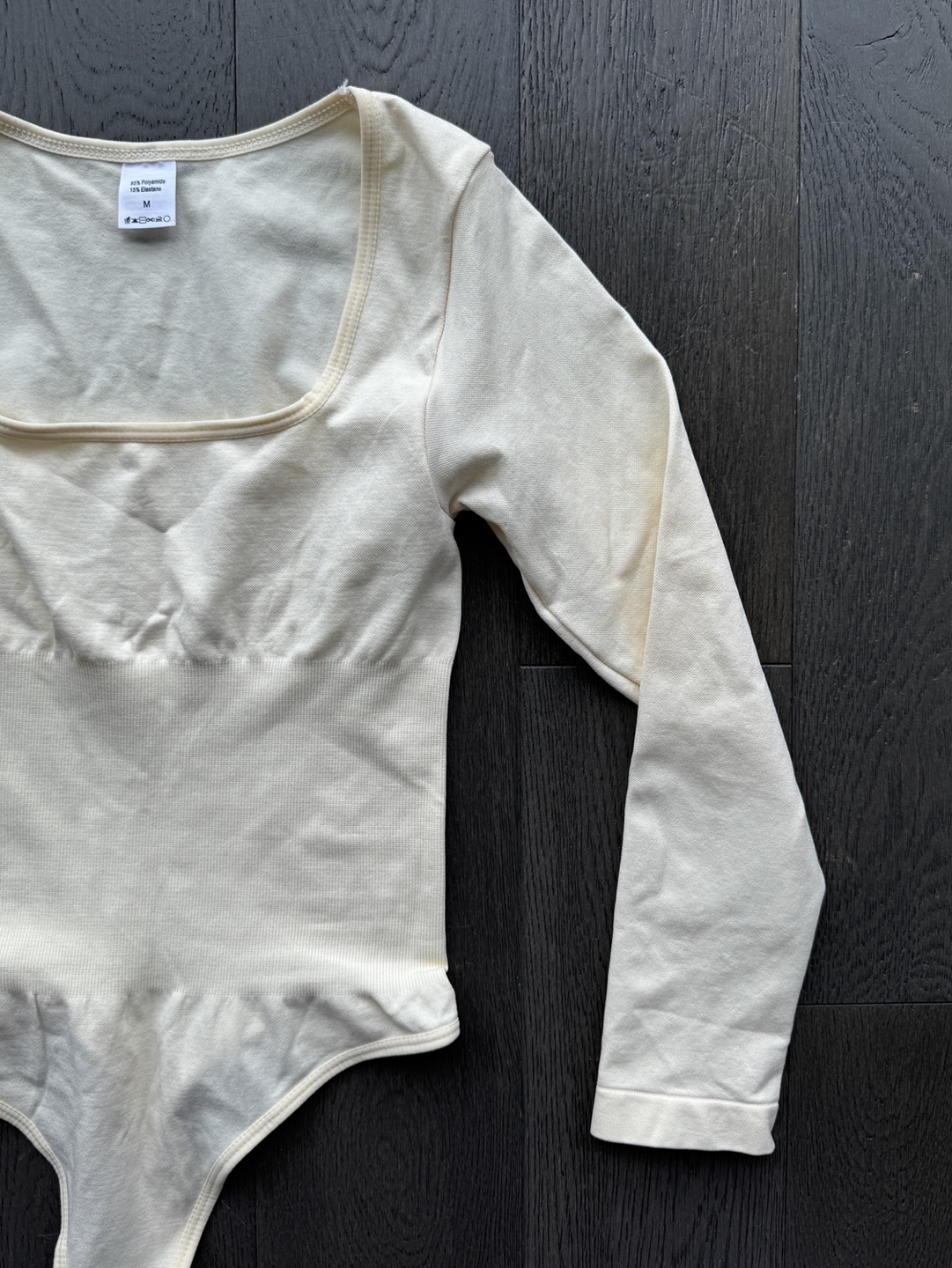 Cream Long Sleeve Bodysuit - Size S/M - photo 2