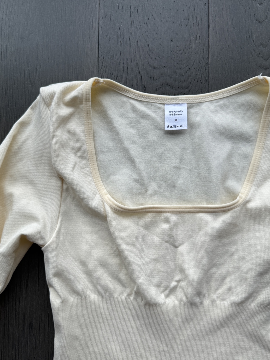 Cream Long Sleeve Bodysuit - Size S/M - photo 3