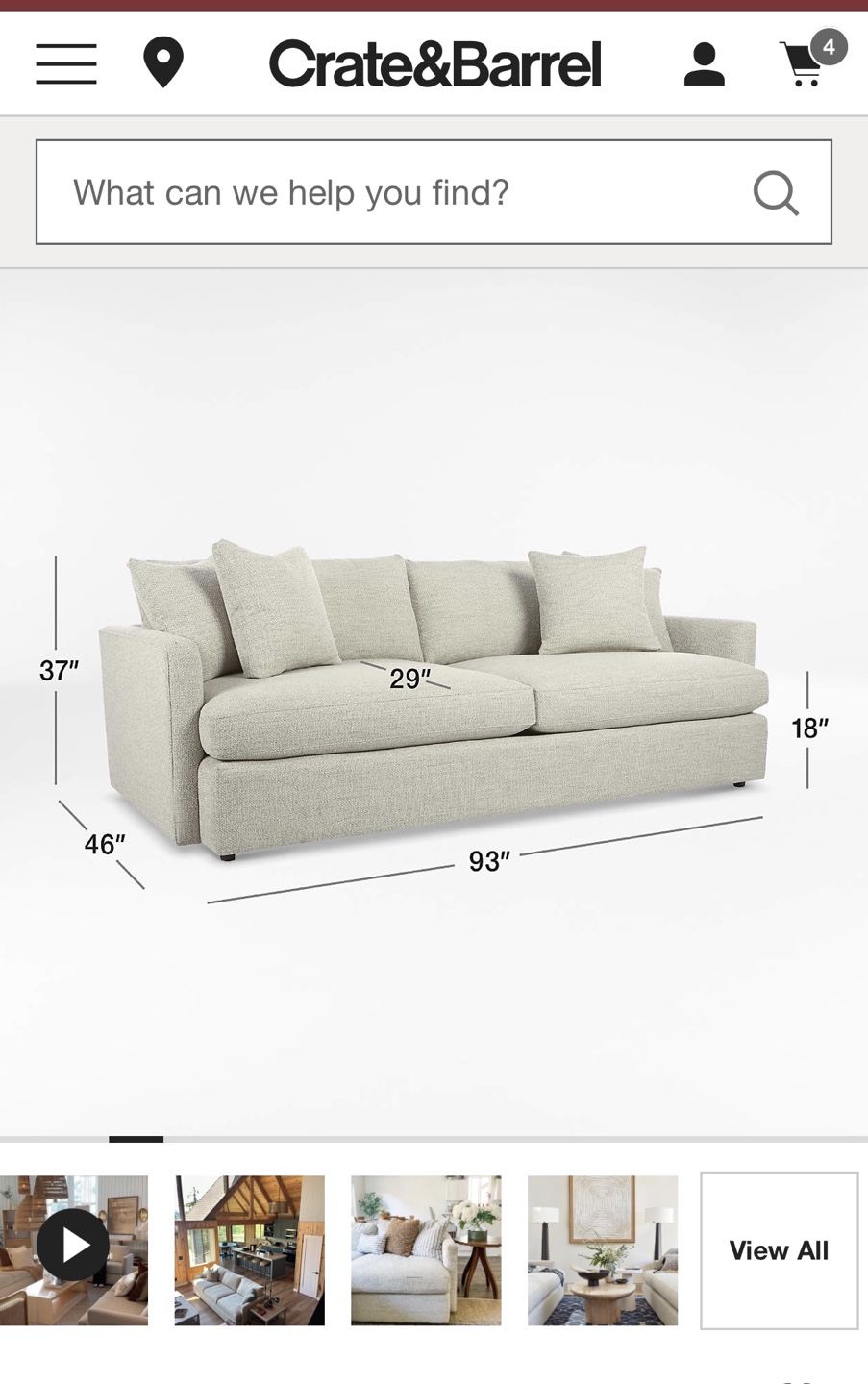 Crate & Barrel Lounge Deep Sofa - 93" - photo 5