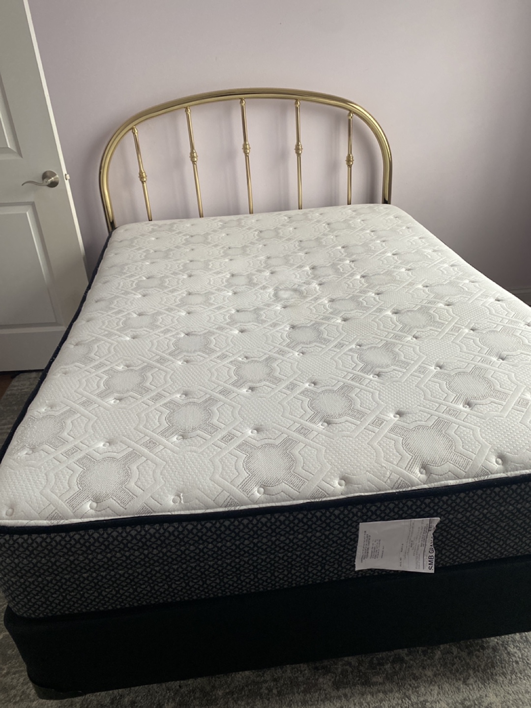 Full Brass Bed Frame with Mattress and Box Spring