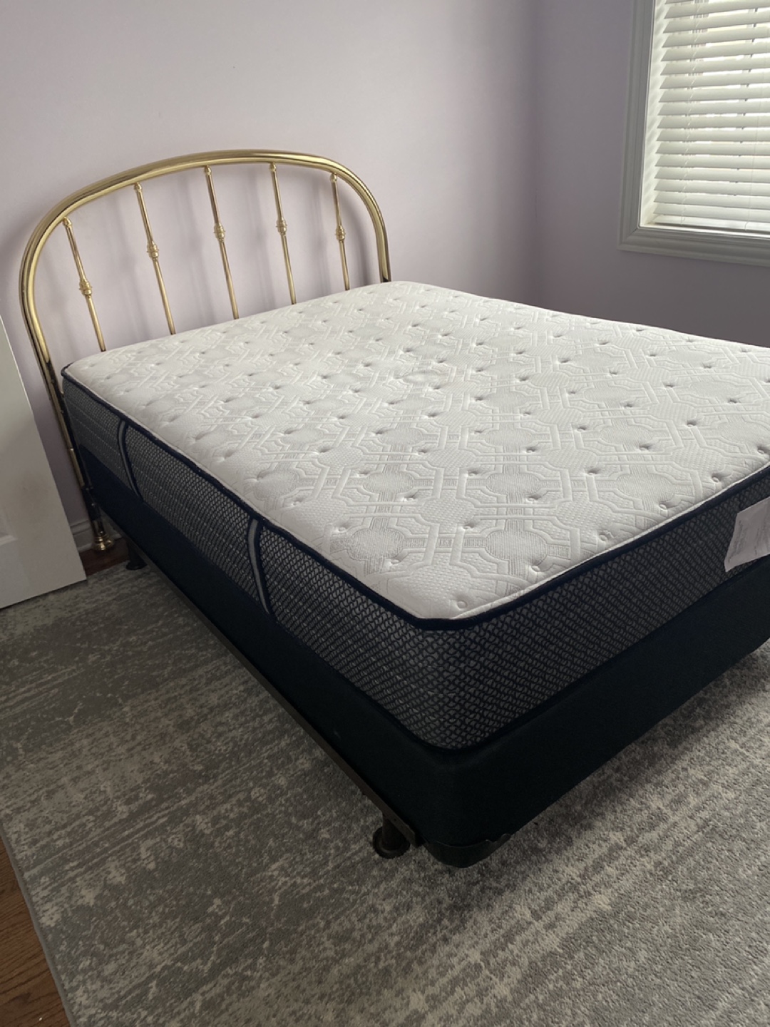 Full Brass Bed Frame with Mattress and Box Spring - photo 2