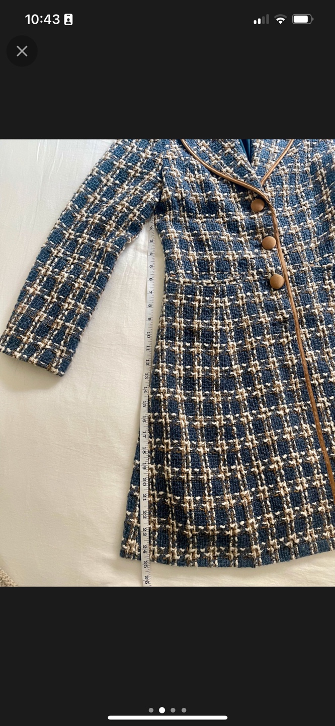🧡Nicetan Blue Tweed Jacket - Size 6 - photo 2