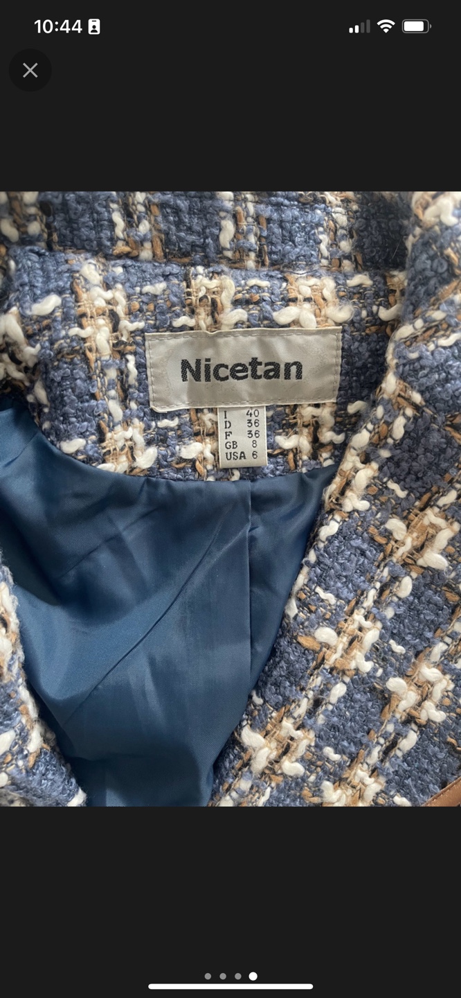 🧡Nicetan Blue Tweed Jacket - Size 6 - photo 4