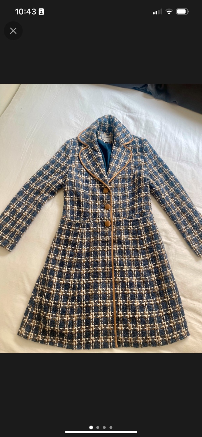 🧡Nicetan Blue Tweed Jacket - Size 6