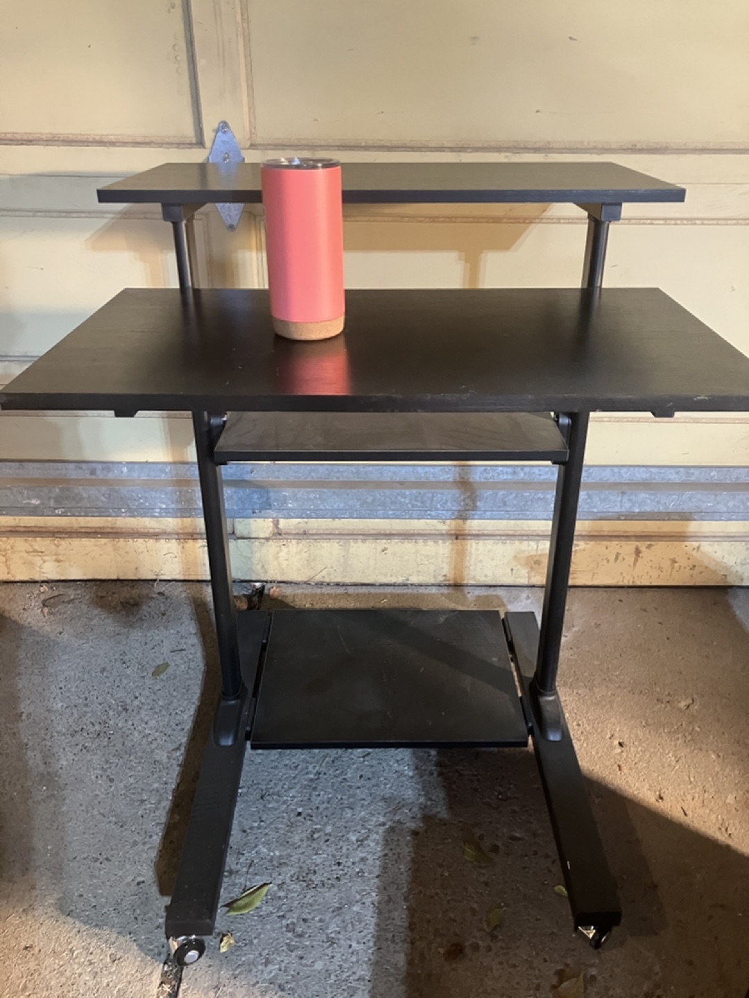 Black Two-Tier Standing Desk