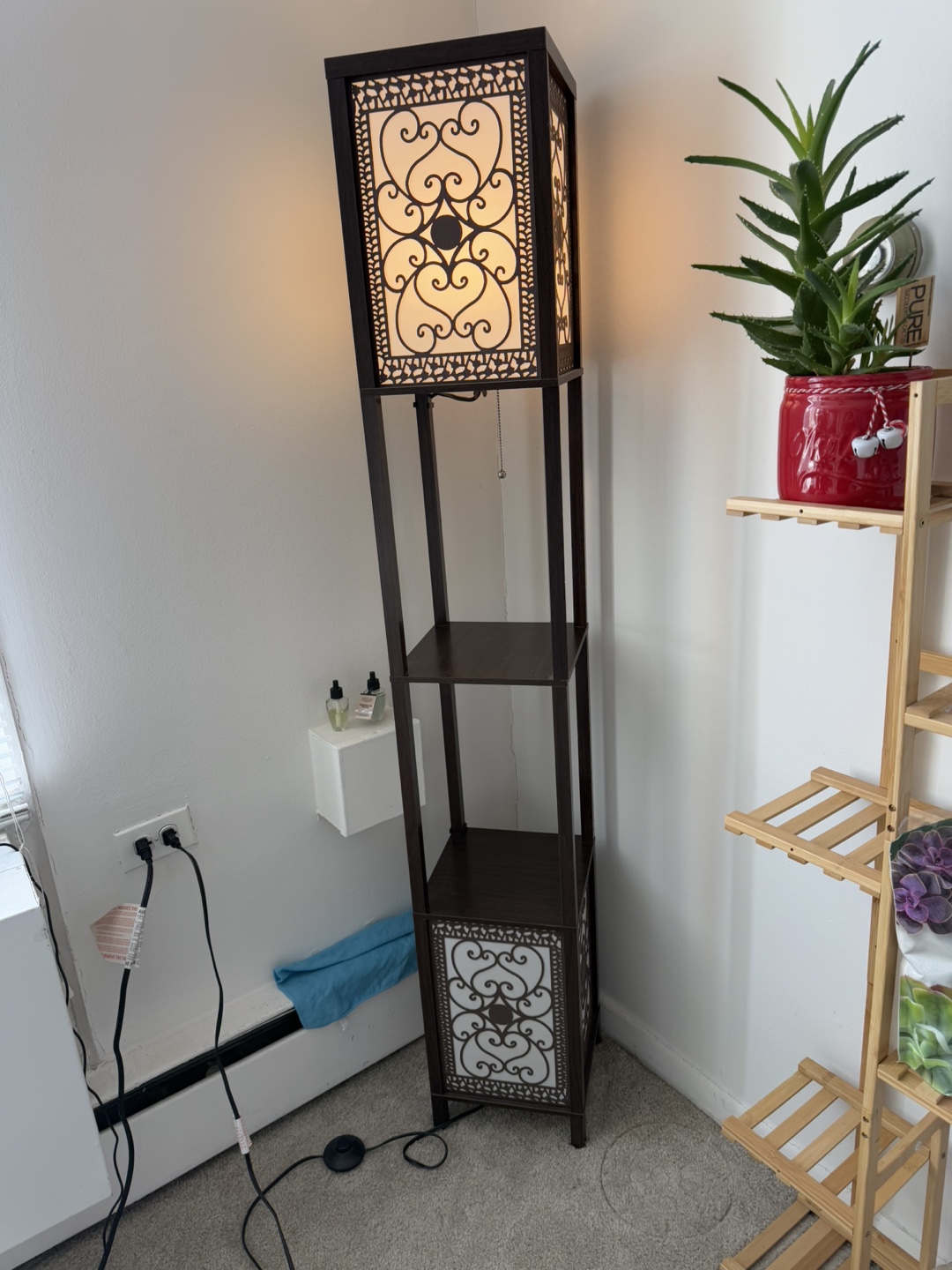 Floor Lamp with Shelves