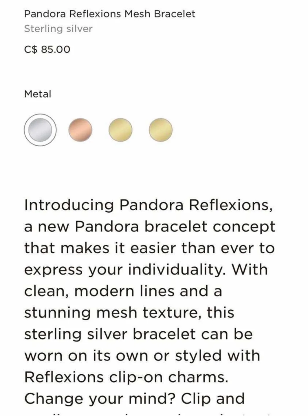 Silver Pandora Bracelet Mesh Link image indicator(3)