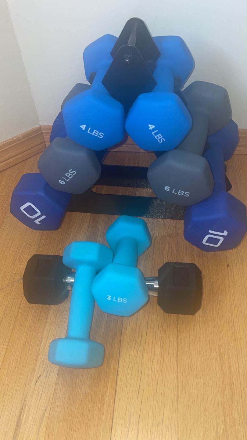 Neoprene Dumbbells Weight Set - 3, 4, 6, & 10 lbs